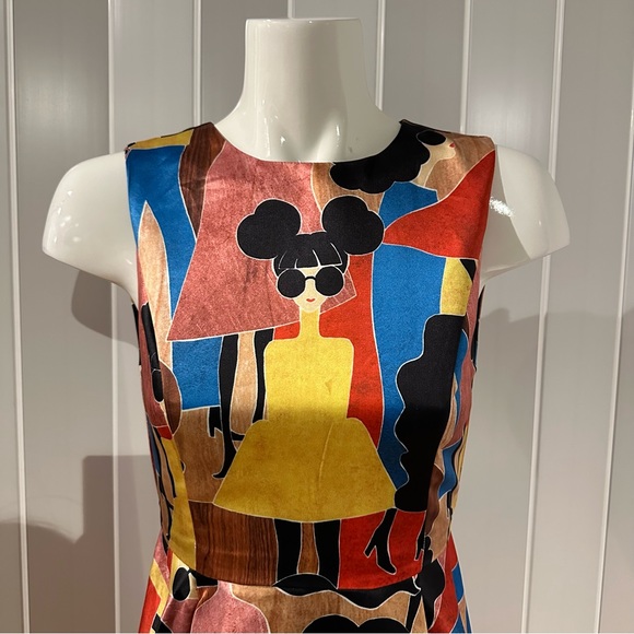 🎀SOLD🎀Alice + Olivia Stasia Stace Face Print Pleated Dress - Picture 8 of 10